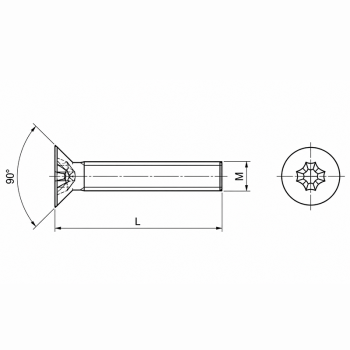 category DIN 965 Винт с конусна глава Zn blueprint thumb