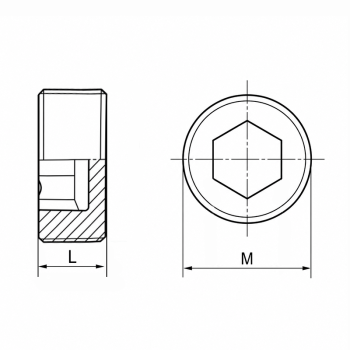 category DIN 906 Конусна тапа (пробка) без борд Месинг blueprint thumb