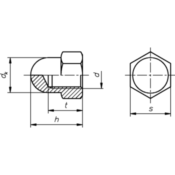 category DIN 1587 Гайка глуха неръждаема А2 blueprint thumb