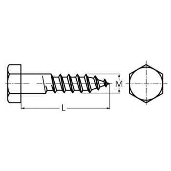 category DIN 571 Винт за дърво с шестостенна глава Zn blueprint thumb