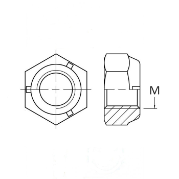 category DIN 980 Гайка самоосигурителна ситна резба к 8.8 Zn blueprint thumb