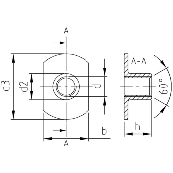 category Гайки гладка неръждаеми за точково заваряване А2 blueprint thumb