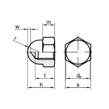 category DIN 1587 Гайка глуха месинг blueprint thumb