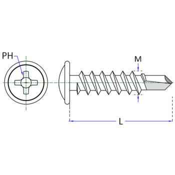 category Винт с широка периферия самопробивен RAL7016 - Копче blueprint thumb