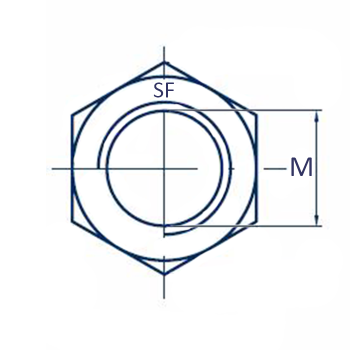 category DIN 439 Гайка шестостенна ниска  к 8.8 Zn blueprint thumb