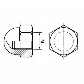category DIN 1587 Гайка глуха полиамид blueprint thumb