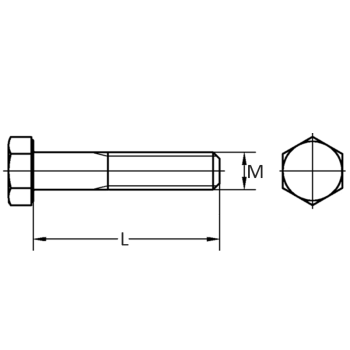 category DIN931 Болт с шестостенна глава и частична резба Zn blueprint thumb