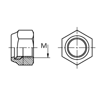category DIN 985 Гайка самоосигурителна /стопорна/ с неметална вложка к 8.8 Zn blueprint thumb