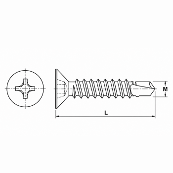 category DIN 7504 P Винт самопробивен с фрезенкова глава Zn blueprint thumb