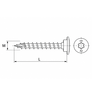 category Винт за дърво fischer FJS-LT (A2) blueprint thumb