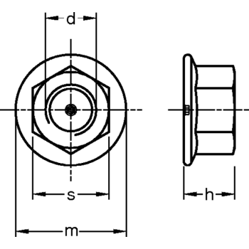 category DIN 6923 Гайка фланшова с накат неръждаема А2 blueprint thumb