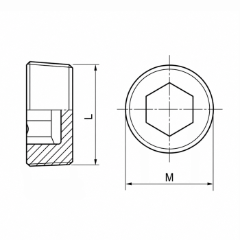category DIN 906 Конусна тапа (пробка) без борд Месинг blueprint thumb