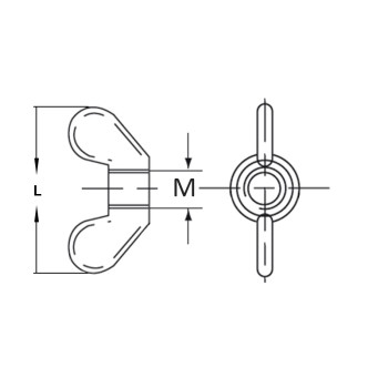 category DIN 315 Гайка крилчaта неръждаема А2 blueprint thumb