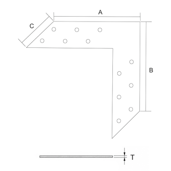 category Планка L - образна, плоска, поцинкована blueprint thumb