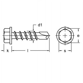 category DIN 7504 К Винтoве самопробивни с шестограмна глава с шайба blueprint thumb