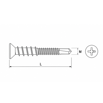 category Самопробивен винт с 2 различни резби за PVC с RIBS blueprint thumb