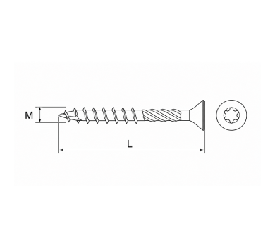 схема на  продукт Винт за дърво EVOLUTION TORX 4x40 (500 бр.) thumb