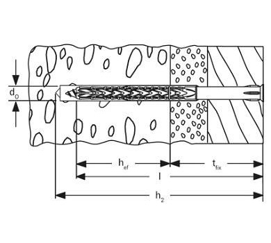схема на  продукт Дюбел с винт фрезенгова глава TORX FISCHER SXRL Т - A4 SXRL 14 x 360 Т A4 thumb