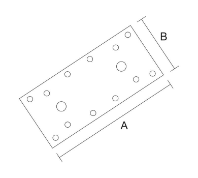схема на  продукт Планка плоска перфорирана, с фиксиращи отвори, поцинкована (25 бр.) thumb
