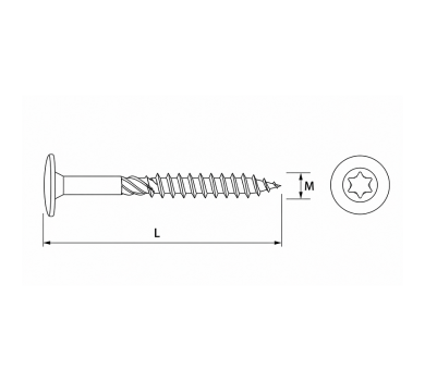 схема на  продукт Винт за дърво с фланшова глава TYPE 17  6x80 (200 бр.) thumb