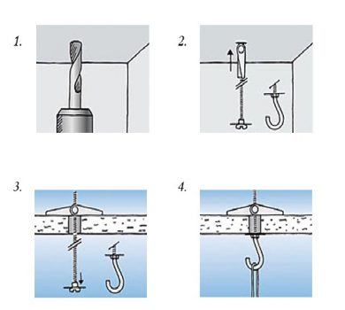 схема на  продукт Пружинен колянов дюбел с кука thumb
