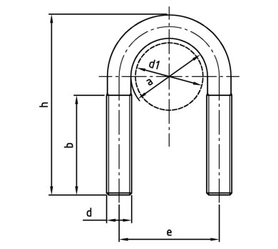 схема на  продукт Кръгла неръждаема скоба А4 DIN 3570 thumb