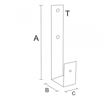 схема на  продукт Държач за греда, J - образен, ЧЕРЕН (2 бр.) thumb