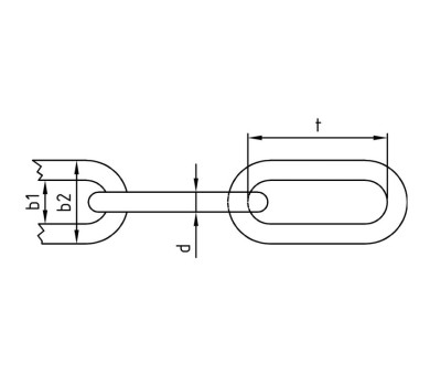 схема на  продукт Вериги от кръгла неръждаема, дълги звена DIN 763 А4 - 1 метър thumb