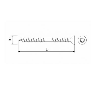 схема на  продукт Регулируеми дистанционни винтове TYPE 17 M6x100 TORX 25 (100 бр.) thumb