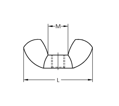 схема на  продукт Гайка DIN 315 Zn 4.8 М14 thumb
