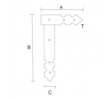 схема на  продукт Планка  Г-образна, декоративна, ДВЕ ЧАСТИ, ЧЕРНА (4 бр.) thumb