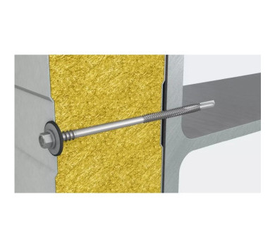 схема на  продукт Винт, с покритие, за сандвич панели към стомана до 12 мм, с шайба AL-19мм, 5.5/6.3x161 (100 бр.) thumb