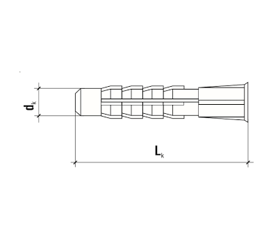 схема на  продукт Дюбел универсален найлон KPW М6х50 (500 бр.) thumb