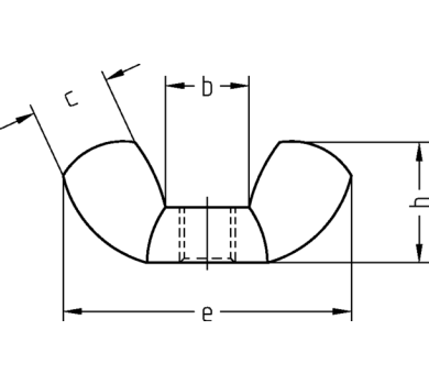 схема на  продукт Гайка DIN 315 Zn 4.8 М5 thumb