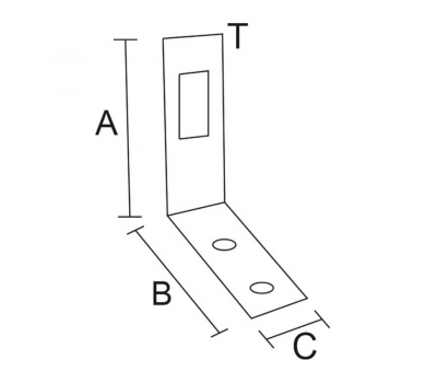 схема на  продукт Планка мебелна ъглова равнораменна, регулируема, поцинкована (100 бр.) thumb