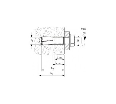схема на  продукт Набивен анкер fischer ЕА II  - сертифициран, неръждаем (А4) EA II M10 А4 thumb