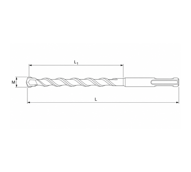 схема на  продукт SDS-Plus свредло за бетон с два режещи зъба 16x310 mm thumb
