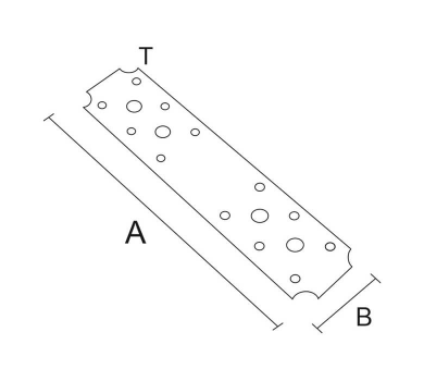 схема на  продукт Планка плоска, ЧЕРНА (20 бр.) thumb