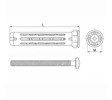 схема на  продукт Дюбел за кухини DuoHM fischer М4x55 thumb