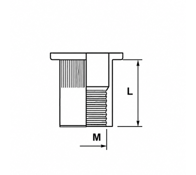 схема на  продукт Нит гайка Zn 5.8 М10x19,5 (50 бр.) thumb