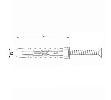 схема на  продукт Найлонов дюбел 4ALL Rawlplug M8x65 thumb
