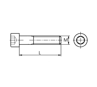 схема на  продукт Болт DIN 912 A2 70 M 1,6 x 4 thumb