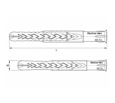 схема на  продукт Универсален дюбел Fischer SXRL 8x60 thumb