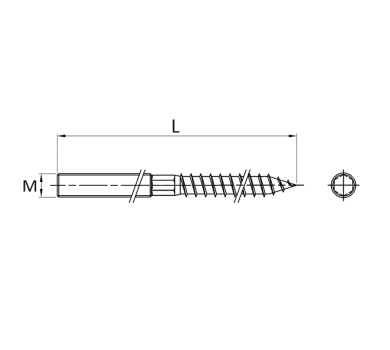 схема на  продукт Комбинирана неръждаема шпилка А2 M6x130 thumb