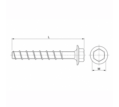 схема на  продукт Винт за бетон Fischer UltraCut FBS II 6 x 80/25 US thumb