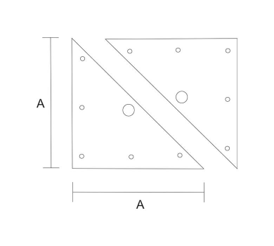 схема на  продукт Планка мебелна триъгълна, поцинкована С thumb