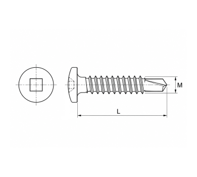 схема на  продукт Винт тип HILTI с квадратно задвижване /10 бр/ thumb