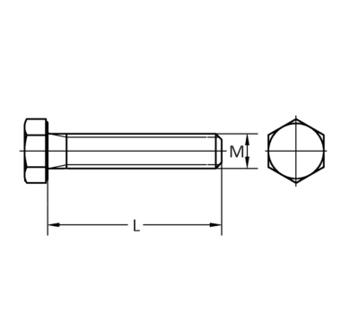схема на  продукт Болт DIN 933 A2 70 M 3 x 20 thumb