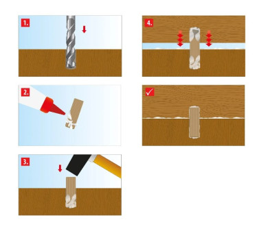 схема на  продукт Дървени дибли М6х30 /250 бр/ thumb