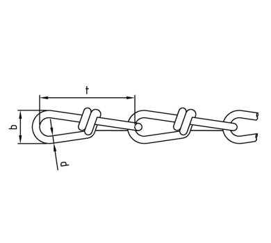 схема на  продукт Верига неръждаема на възел DIN 5686 А4 - 1 метър thumb